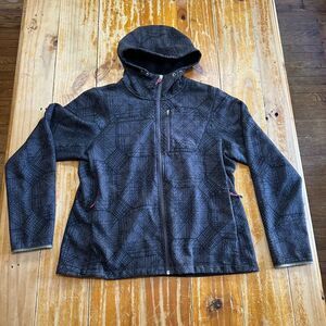 VTG Y2K Nike ACG Jacket Womens XL‎ Gray Geometric Fleece Lined Hooded Athleisure